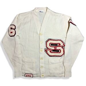 RARE Vintage 1950s Stadium Knit Cardigan